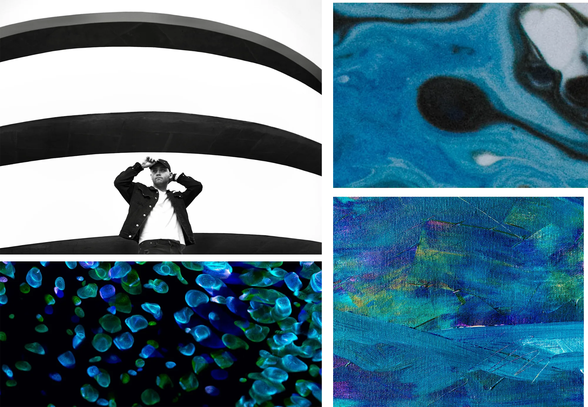 A collage of Kinetics creative work